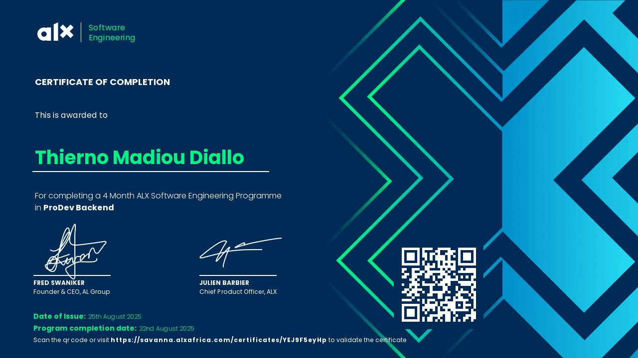 ALX Software Engineering Certificate